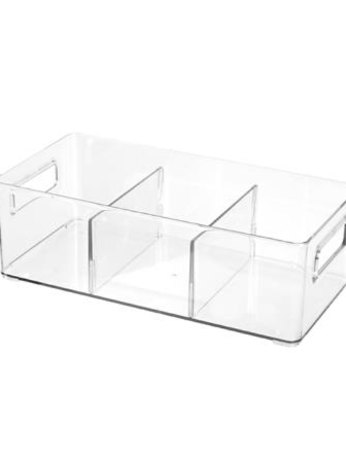 กล่องจัดเก็บผ้า 3 ช่อง PLIM KLEAR 15x30.5x10 ซม. สีใส