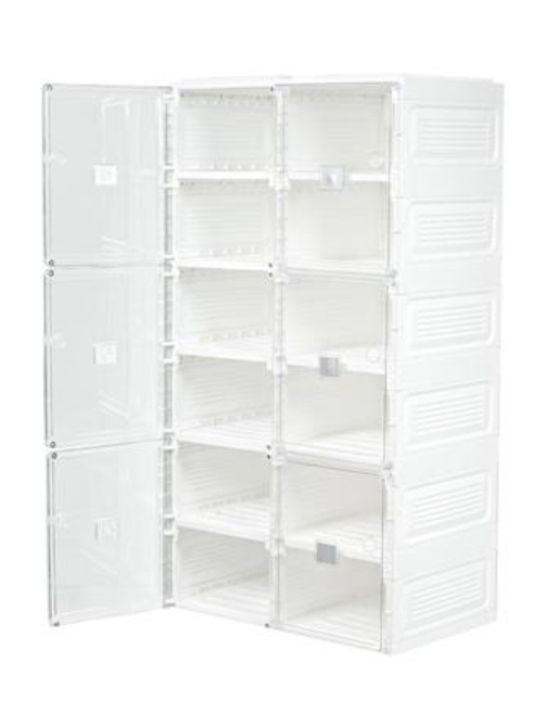 กล่องรองเท้า 12 ช่อง STACKO CLAIRE 53x34x99 ซม. สีขาว