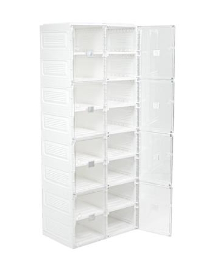 กล่องรองเท้า 16 ช่อง STACKO CLAIRE 53x34x132 ซม. สีขาว