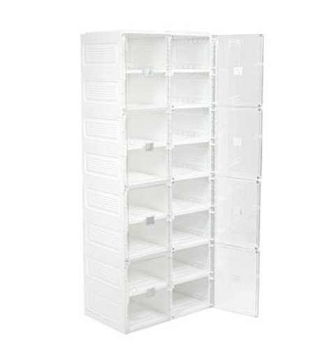 กล่องรองเท้า 16 ช่อง STACKO CLAIRE 53x34x132 ซม. สีขาว