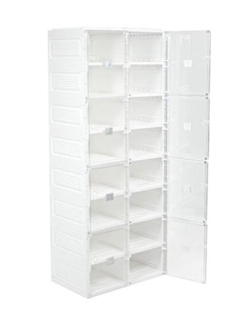 กล่องรองเท้า 16 ช่อง STACKO CLAIRE 53x34x132 ซม. สีขาว