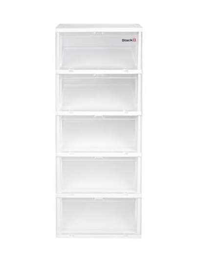 กล่องรองเท้า 5 ช่อง STACKO TOWER 35x28x88 ซม. สีขาว