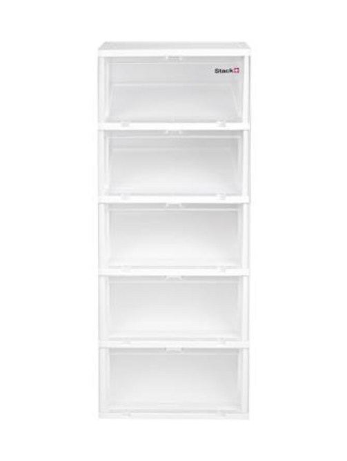 กล่องรองเท้า 5 ช่อง STACKO TOWER 35x28x88 ซม. สีขาว