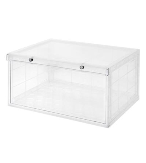 กล่องรองเท้าเปิดข้าง STACKO MAGNETIC LOCK 37X28X18.3 ซม. ใส