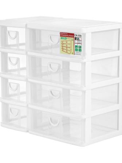 ชั้นลิ้นชักเล็ก 4 ชั้น KEYWAY CK-558 38.3X21X36.9 ซม. สีขาว