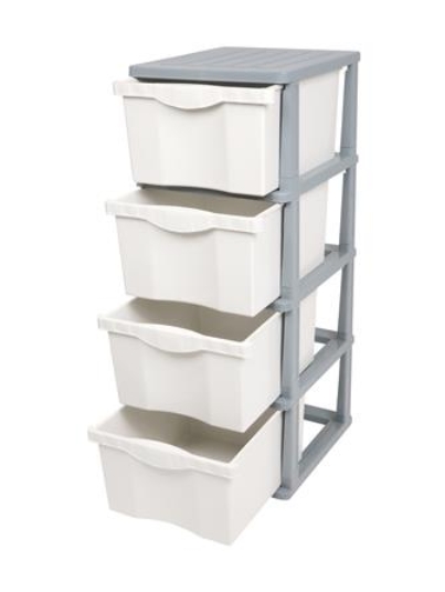 ตู้ลิ้นชัก 4 ชั้น ME LIVING JUMBO 40x46x104 ซม. สีเทา