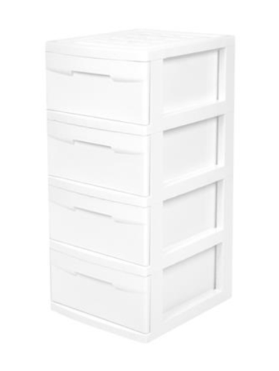 ตู้ลิ้นชัก 4 ชั้น STACKO SNOWY 45x40x84 ซม. สีขาว