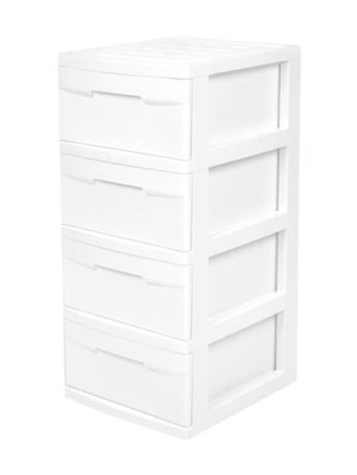 ตู้ลิ้นชัก 4 ชั้น STACKO SNOWY 45x40x84 ซม. สีขาว